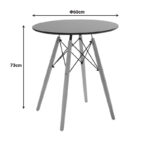 Julita table MDF black and natural beech wood D60x73cm - Image 4