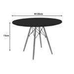 Julita table MDF black and natural beech wood D120x73cm - Слика 2