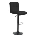 Барска столица Remina со прилагодлива висина, црна сомотна - црна мат основа 44x44x112 см