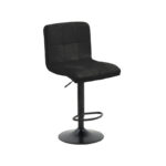 Bar stool Remina height adjustable black velvet-black matt base 44x44x112cm - Слика 3