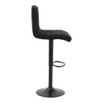 Bar stool Remina height adjustable black velvet-black matt base 44x44x112cm - Слика 4