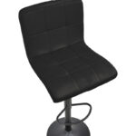 Bar stool Remina height adjustable black velvet-black matt base 44x44x112cm - Слика 6