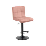 Bar stool Remina height adjustable rotten apple velvet-black matt base 44x44x112cm - Слика 3