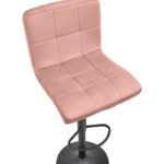 Bar stool Remina height adjustable rotten apple velvet-black matt base 44x44x112cm - Слика 6