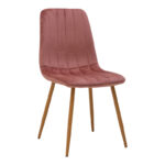 Noor chair velvet rotten apple - legs in natural shade 44x53x86cm
