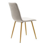 Noor chair velvet grey - legs in natural shade 44x53x86cm - Image 2