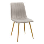 Noor chair velvet grey - legs in natural shade 44x53x86cm
