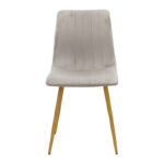 Noor chair velvet grey - legs in natural shade 44x53x86cm - Image 4