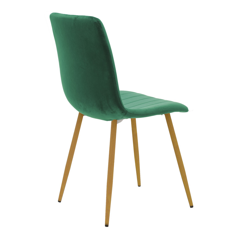 292-000120-1 Noor chair velvet green - legs in natural shade 44x53x86cm - Image 2