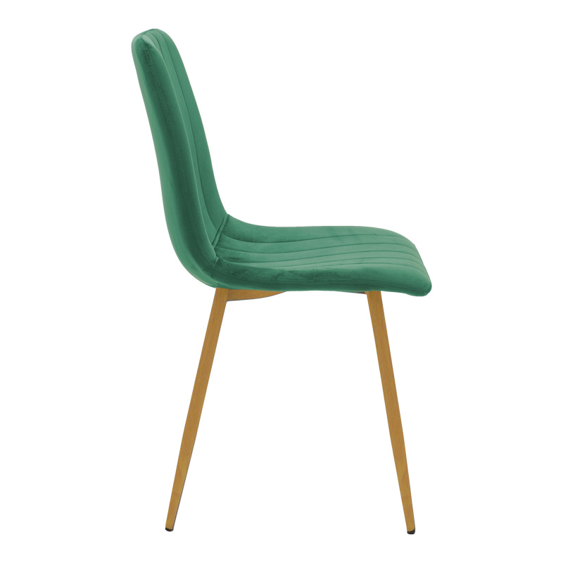 292-000120-2 Noor chair velvet green - legs in natural shade 44x53x86cm - Image 3