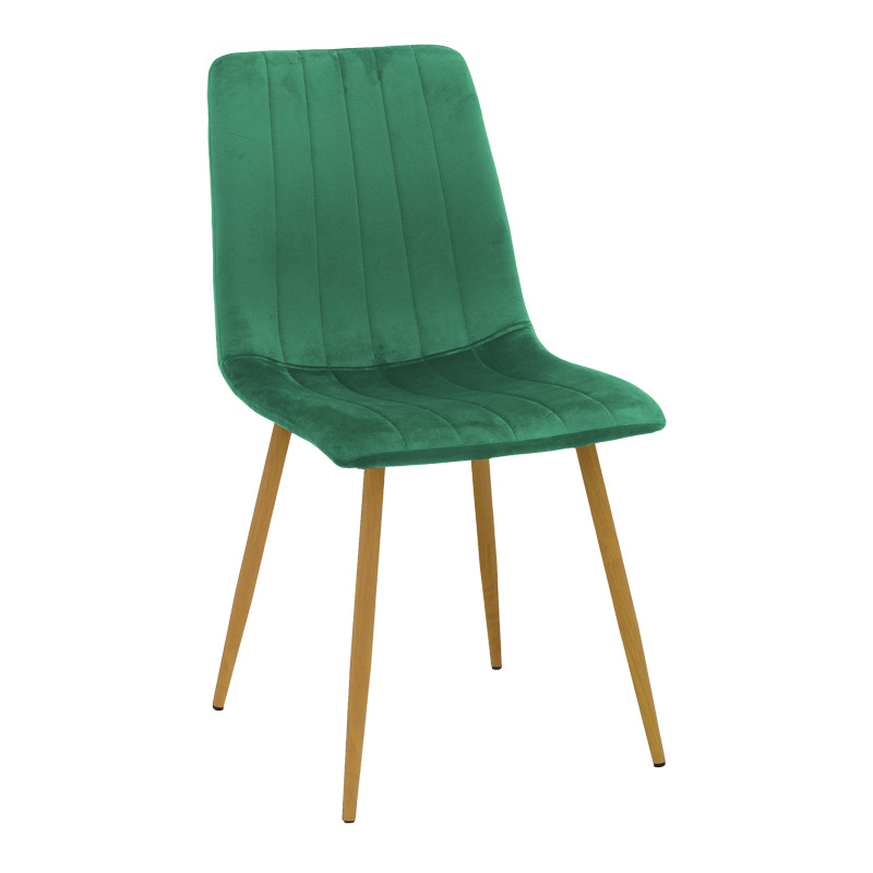 292-000120 Noor chair velvet green - legs in natural shade 44x53x86cm - Image 1