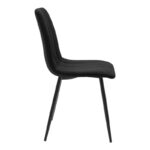 Noor chair black fabric and metal leg 44x53x86cm - Image 3