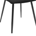 Noor chair black fabric and metal leg 44x53x86cm - Image 6
