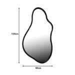 Mirror Decorde Inart wood in black color 90x3.5x150cm - Image 2