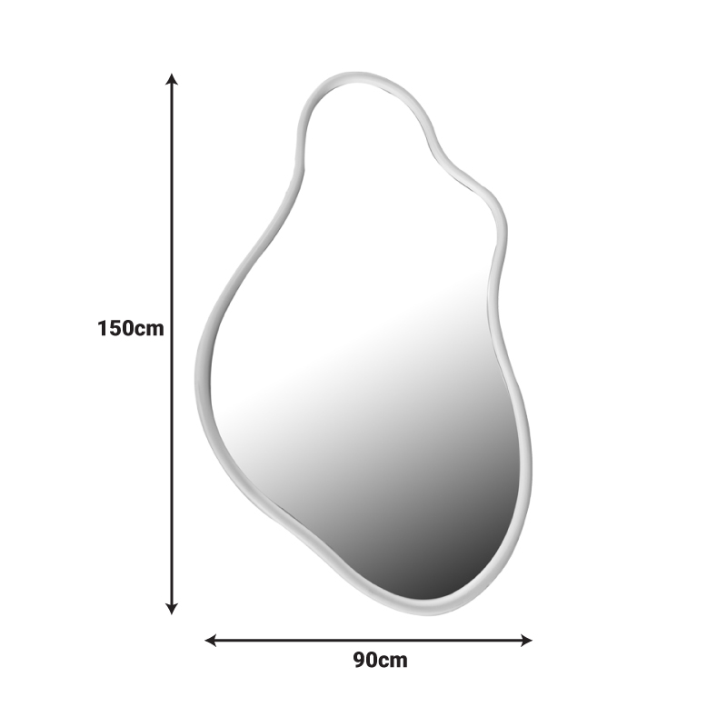 295-000023-1 Mirror Decorde Inart wood in white color 90x3.5x150cm - Image 2