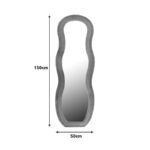 Mirror Glinde Inart velvet in grey color 90x3.5x150cm - Image 2