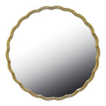 Mirror Fergan Inart wood in gold color D80x2.5cm