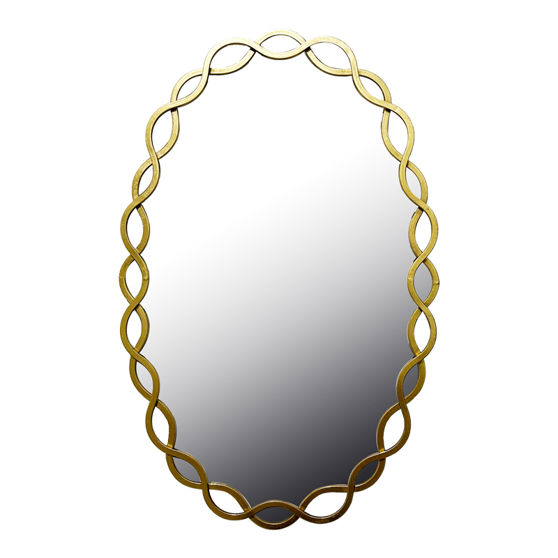 295-000029 Mirror Untento Inart wood in gold color 51x3x77cm - Image 1