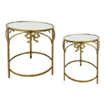 Side table Frensia Inart set of 2 pieces metal in gold color