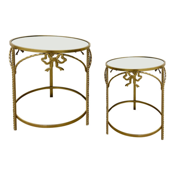 Side table Frensia Inart set of 2 pieces metal in gold color