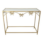 Console table Frensia Inart metal in gold color 100x30x80cm