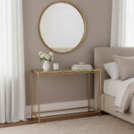 Console table Benda Inart metal in gold color 100x30x80cm - Image 2