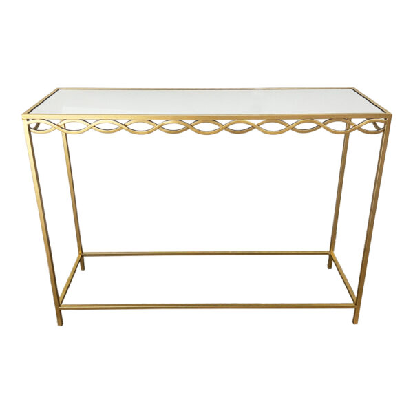 Console table Benda Inart metal in gold color 100x30x80cm