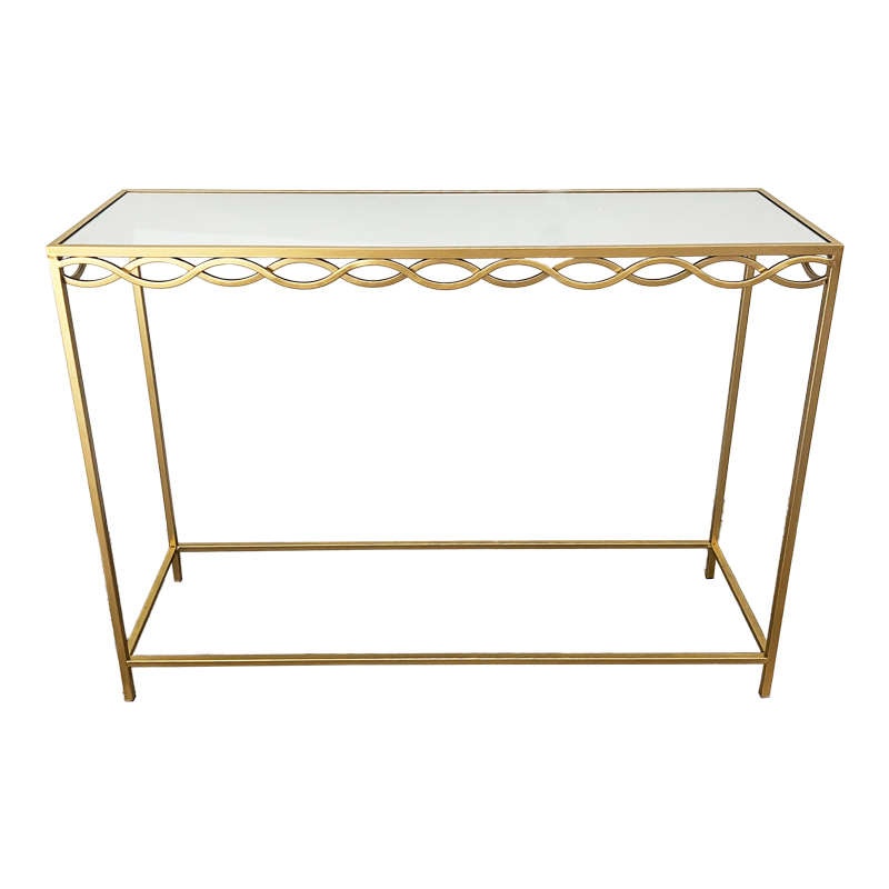 295-000033 Console table Benda Inart metal in gold color 100x30x80cm - Image 1