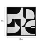 Jeire Inart wall art with frame black-white 62x2.5x62cm - Слика 2