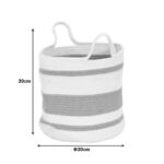 Decorative basket Horma Inart cotton-jute in beige-brown shade D30x30cm - Image 2