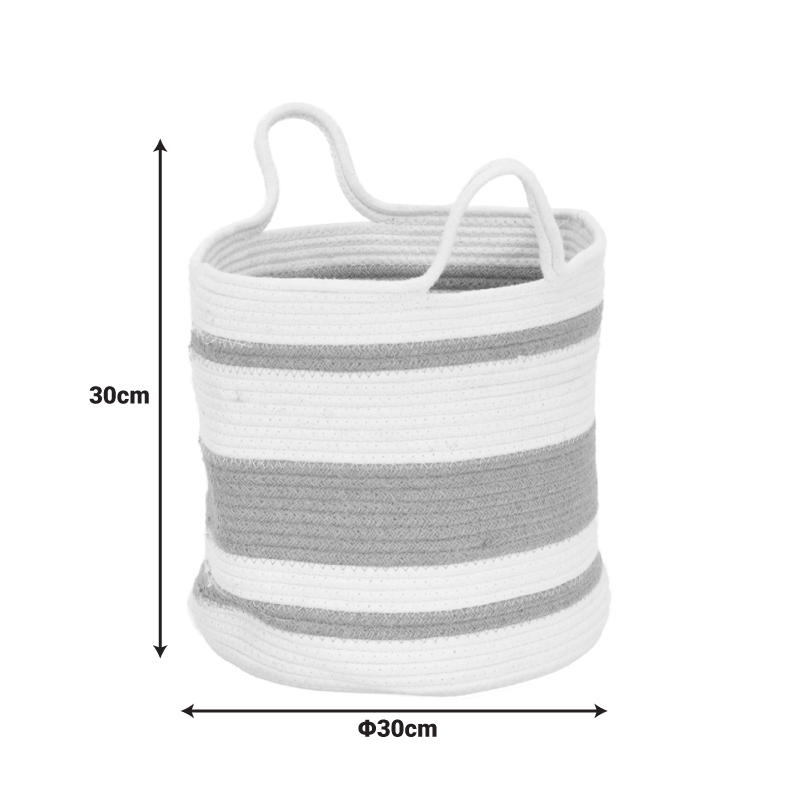 302-000048-1 Decorative basket Horma Inart cotton-jute in beige-brown shade D30x30cm - Image 2