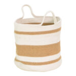 Decorative basket Horma Inart cotton-jute in beige-brown shade D30x30cm