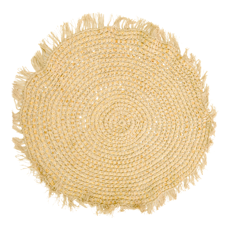 302-000051 Mibre Inart jute rug in natural shade D120x1cm - Image 1