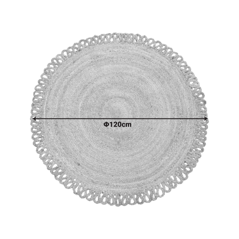 302-000052-1 Prejo Inart jute rug in natural shade D120x1cm - Image 2