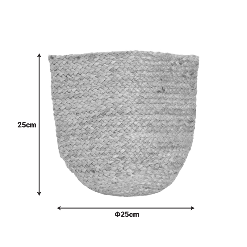 302-000053-1 Decorative basket Mideko Inart jute in natural shade D25x25cm - Image 2