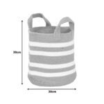 Decorative basket Mibra Inart cotton-jute in beige-white shade D30x30cm - Image 2