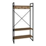 Levento entance furniture oak with black metal frame 88x34x180 cm