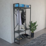 Levento entance furniture anthracite with black metal frame 88x34x180cm - Слика 2