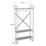 Levento entance furniture anthracite with black metal frame 88x34x180cm - Слика 4