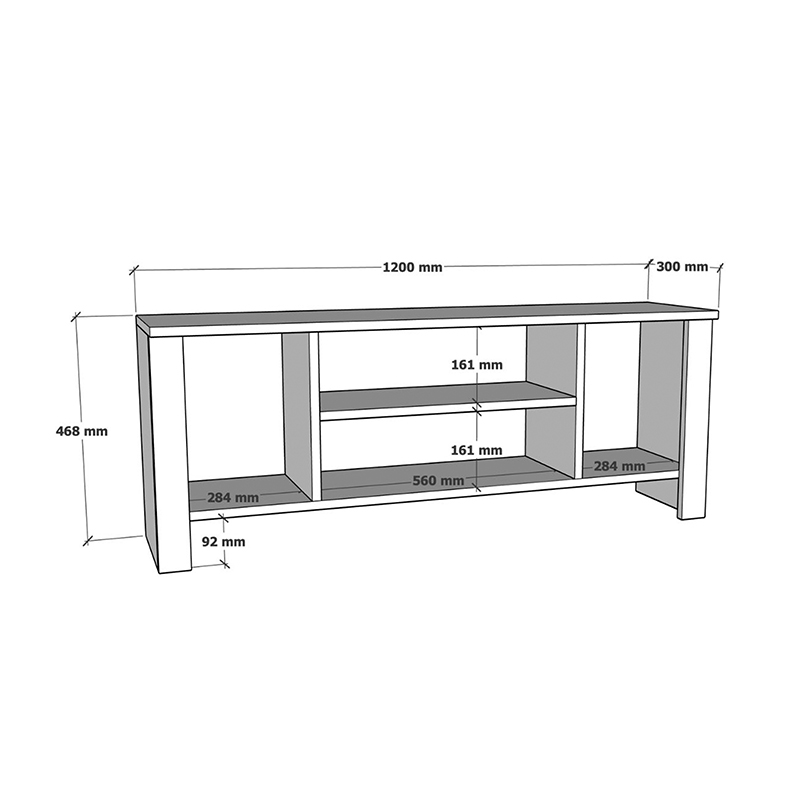 321-000123-4 Seref tv unit in oak color 120x30x47cm - Image 5