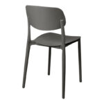 Stackable Berdian pp chair in dark grey color 38x49x79cm - Image 2