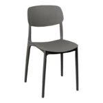 Stackable Berdian pp chair in dark grey color 38x49x79cm