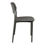 Stackable Berdian pp chair in dark grey color 38x49x79cm - Image 3