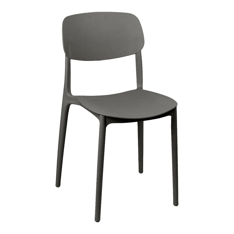 326-000041 Stackable Berdian pp chair in dark grey color 38x49x79cm - Image 1