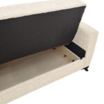 Sofa-bed with storage two-seater Modesto cream fabric 155x85x80cm - Слика 3