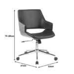Setulo office chair black pu-chrome base 53x61x79-89cm - Слика 6