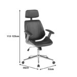 Fetseno director's office chair black pu-chrome base 53x56x113.5-123.5cm - Слика 6