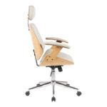 Fetseno director's office chair beige pu-chrome base 53x56x113.5-123.5cm - Image 3