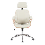 Fetseno director's office chair beige pu-chrome base 53x56x113.5-123.5cm - Image 4