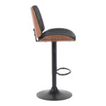 Rotating bar stool Amani black pu-black base 50.5x54x87.5-107.5cm - Image 3